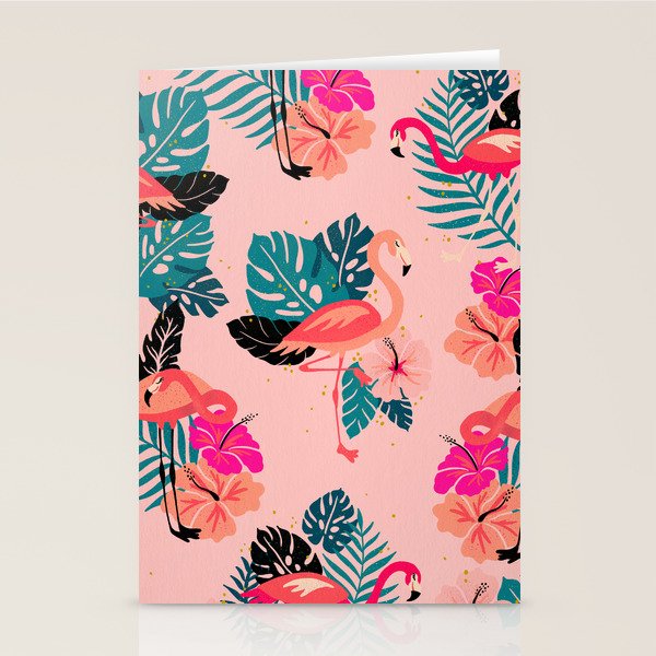 Tropical Flamingos - Pink Palette Stationery Card Gallery Image 1