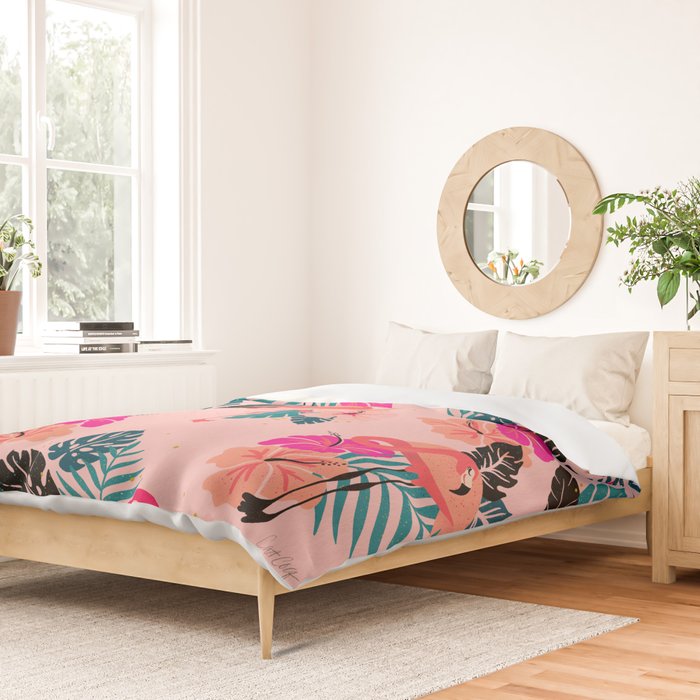 Tropical Flamingos - Pink Palette Duvet Cover Gallery Image 2