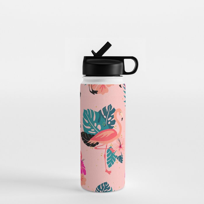 Tropical Flamingos - Pink Palette Water Bottle Gallery Image 1