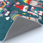 I gnome you // dark teal background little happy and lovely gnomes with rainbows vivid red hearts Rug Gallery Image 4
