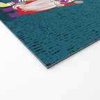 I gnome you // dark teal background little happy and lovely gnomes with rainbows vivid red hearts Welcome Mat Gallery Image 2