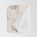 Vintage palm tree beach house pattern Throw Blanket Gallery Image 3