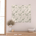Vintage palm tree beach house pattern Wall Tapestry Gallery Image 2