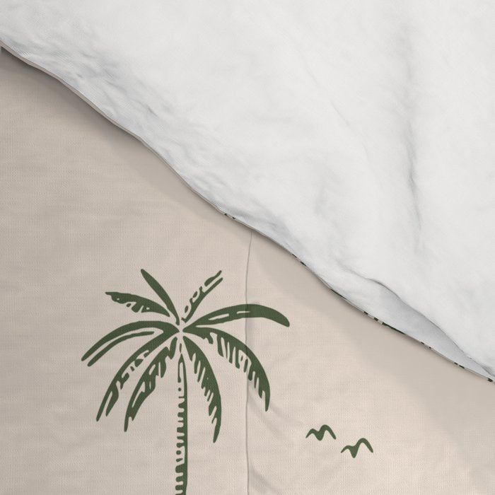 Vintage palm tree beach house pattern Comforter Gallery Image 4