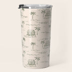 Vintage palm tree beach house pattern Travel Mug Gallery Image 3
