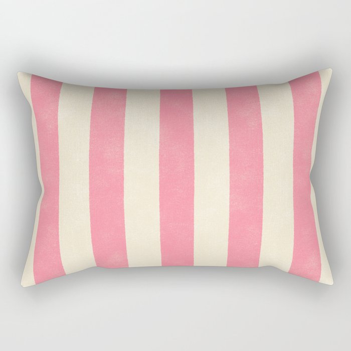 Cabana Stripe - pink & cream Rectangular Pillow Gallery Image 1