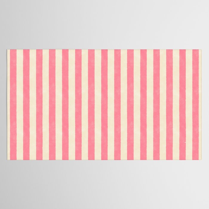 Cabana Stripe - pink & cream Tablecloth Gallery Image 2