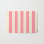 Cabana Stripe - pink & cream Bath Mat Gallery Image 1