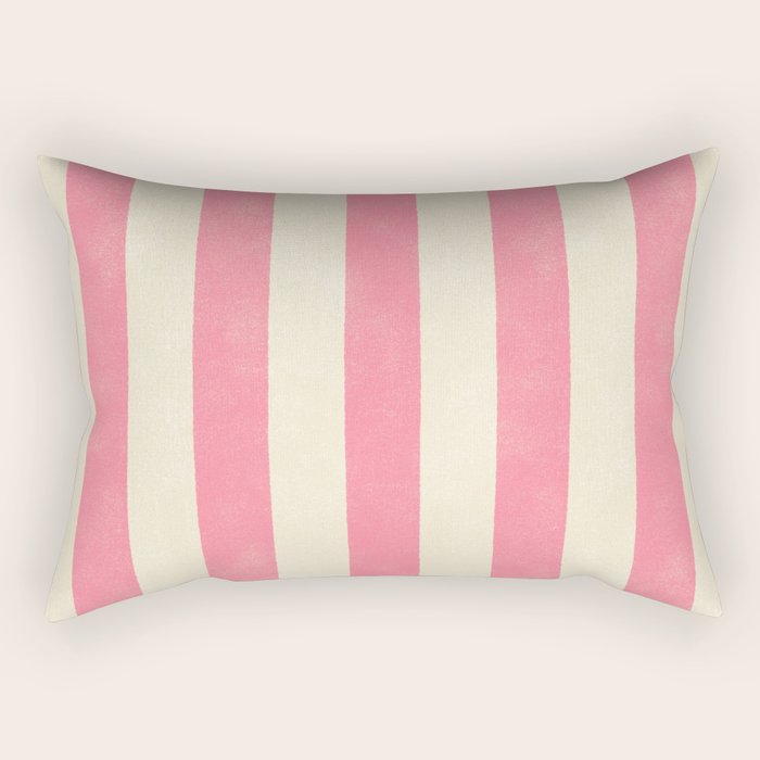 Cabana Stripe - pink & cream Rectangular Pillow Gallery Image 2