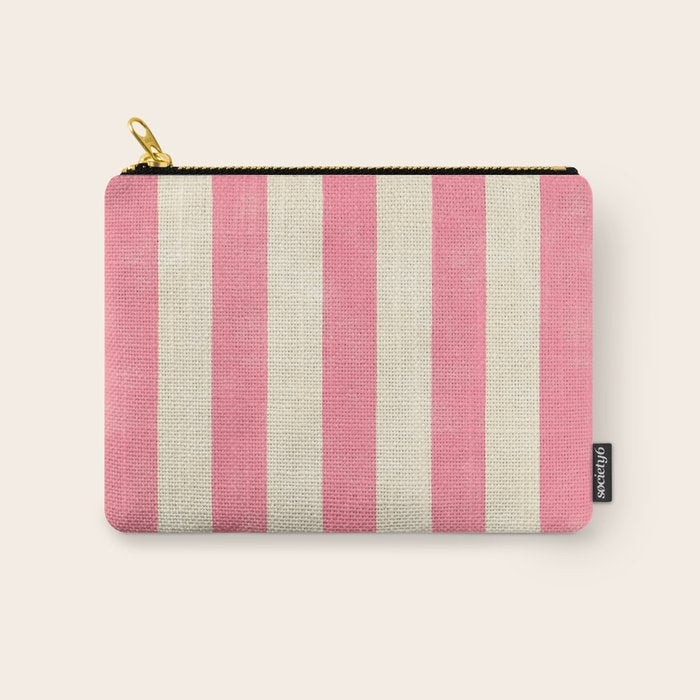 Cabana Stripe - pink & cream Carry All Pouch Gallery Image 1