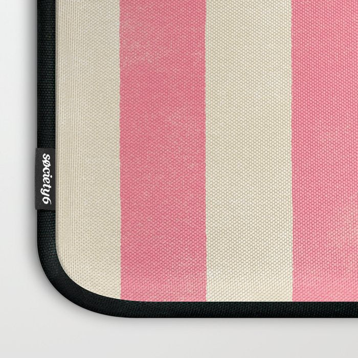 Cabana Stripe - pink & cream Laptop Sleeve Gallery Image 3