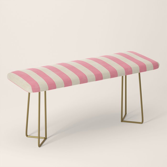Cabana Stripe - pink & cream Bench Gallery Image 2