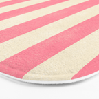 Cabana Stripe - pink & cream Bath Mat Gallery Image 3