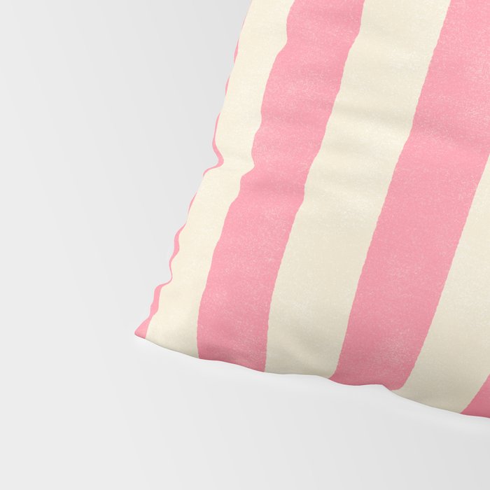Cabana Stripe - pink & cream Pillow Sham Gallery Image 4