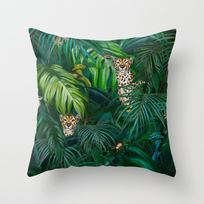 Jungle Cheetah Prints Throw Pillow Gallery Image 6