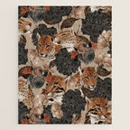 LEOPARD AND FLORAL NIGHT PATTERN Jigsaw Puzzle Gallery Image 1
