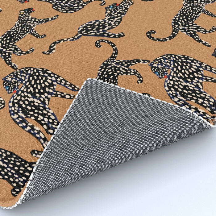 Black cheetah in sundial brown background  Rug Gallery Image 4