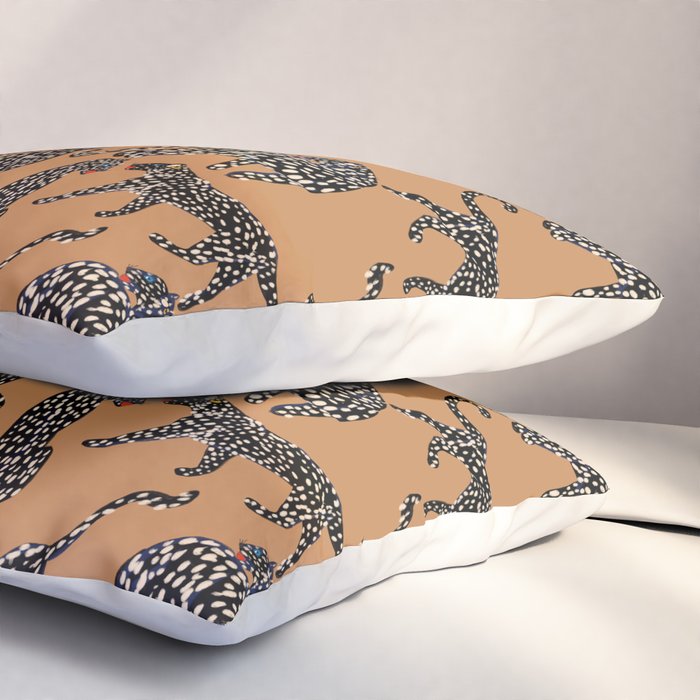 Black cheetah in sundial brown background  Pillow Sham Gallery Image 3