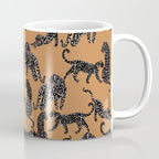 Black cheetah in sundial brown background  Coffee Mug Gallery Image 1