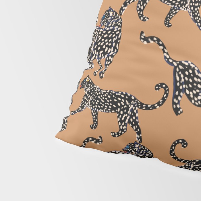 Black cheetah in sundial brown background  Pillow Sham Gallery Image 4