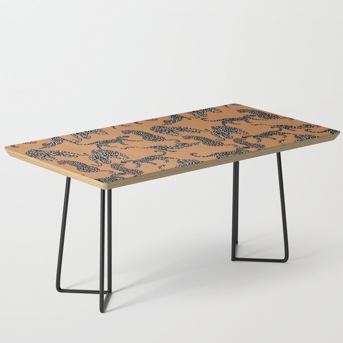 Black cheetah in sundial brown background  Coffee Table Gallery Image 1