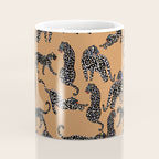 Black cheetah in sundial brown background  Coffee Mug Gallery Image 4