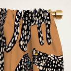 Black cheetah in sundial brown background  Window Curtain Gallery Image 2
