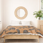 Black cheetah in sundial brown background  Duvet Cover Gallery Image 3