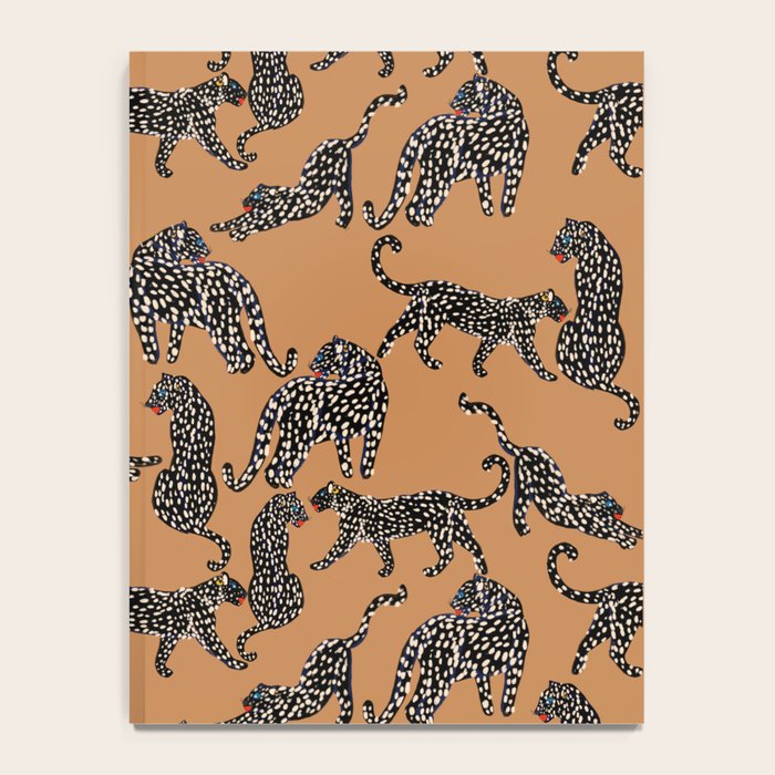 Black cheetah in sundial brown background  Notebook Gallery Image 4