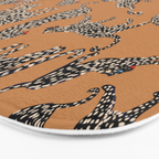 Black cheetah in sundial brown background  Bath Mat Gallery Image 3