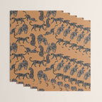 Black cheetah in sundial brown background  Wrapping Paper Gallery Image 3