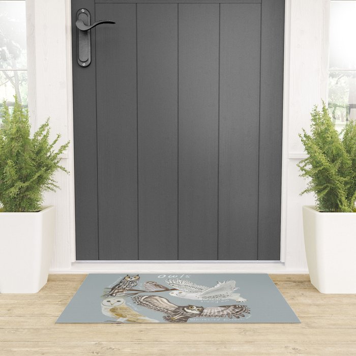 Owls Illustrated Chart Welcome Mat Gallery Image 3