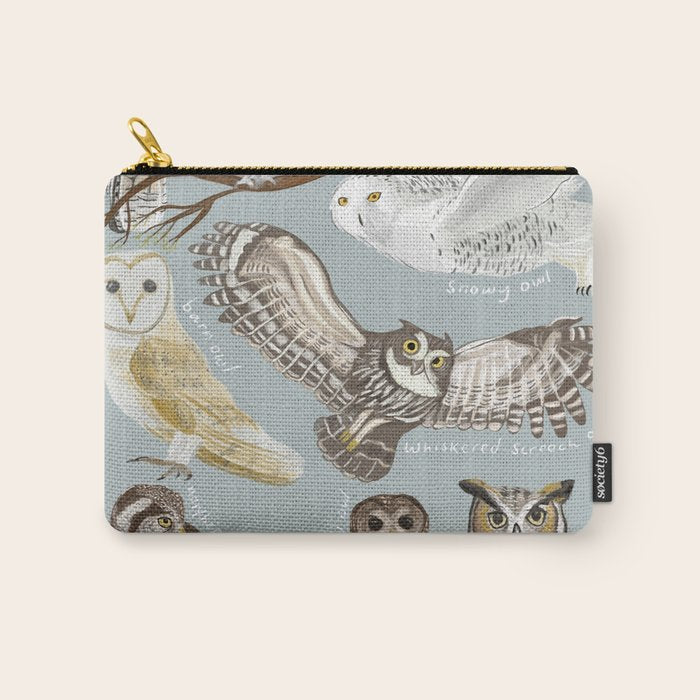 Owls Illustrated Chart Carry All Pouch Gallery Image 1