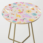 Pastel Nostalgic Doodles - Retro Teen Pattern Side Table Gallery Image 2