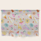 Pastel Nostalgic Doodles - Retro Teen Pattern Wall Hanging Gallery Image 1