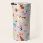Pastel Nostalgic Doodles - Retro Teen Pattern Travel Mug Gallery Image 3