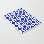 Bold Blue Dot Grid Retro Modern Pop Pattern on White Notebook Gallery Image 3
