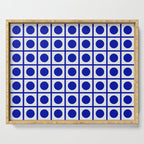 Bold Blue Dot Grid Retro Modern Pop Pattern on White Serving Tray Gallery Image 1