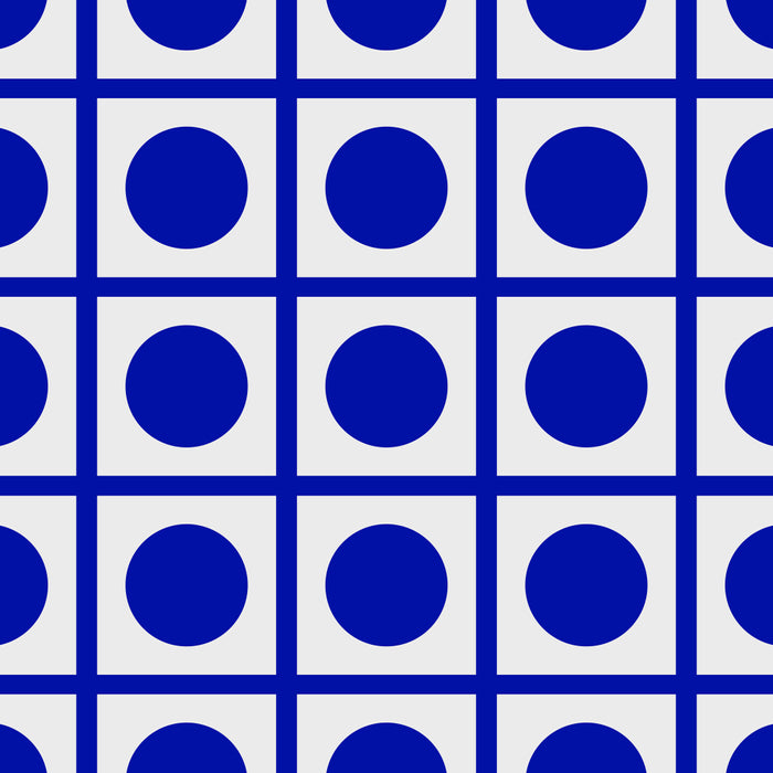 Bold Blue Dot Grid Retro Modern Pop Pattern on White Coffee Mug Gallery Image 2