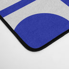 Bold Blue Dot Grid Retro Modern Pop Pattern on White Desk Mat Gallery Image 4