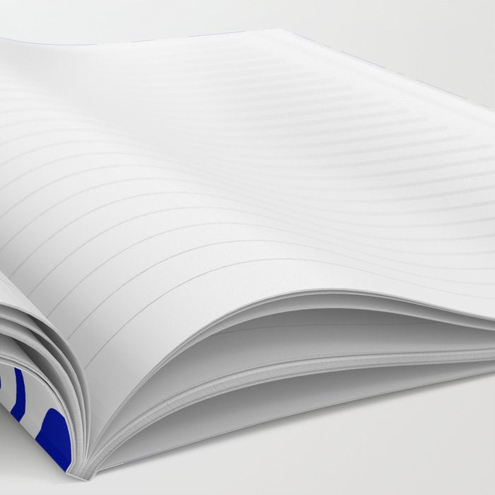 Bold Blue Dot Grid Retro Modern Pop Pattern on White Notebook Gallery Image 2