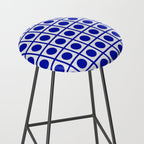 Bold Blue Dot Grid Retro Modern Pop Pattern on White Stool Gallery Image 2