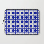 Bold Blue Dot Grid Retro Modern Pop Pattern on White Laptop Sleeve Gallery Image 1