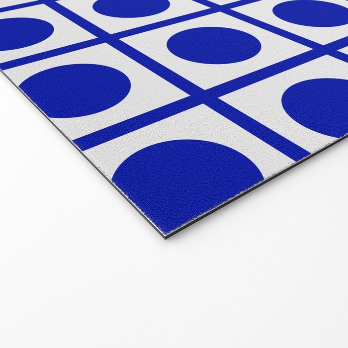 Bold Blue Dot Grid Retro Modern Pop Pattern on White Welcome Mat Gallery Image 2