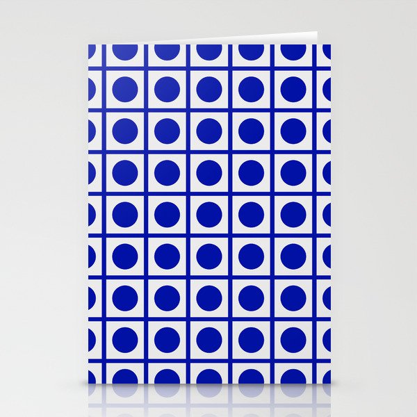 Bold Blue Dot Grid Retro Modern Pop Pattern on White Stationery Card Gallery Image 2