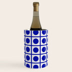 Bold Blue Dot Grid Retro Modern Pop Pattern on White Wine Chiller Gallery Image 1