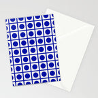 Bold Blue Dot Grid Retro Modern Pop Pattern on White Stationery Card Gallery Image 2