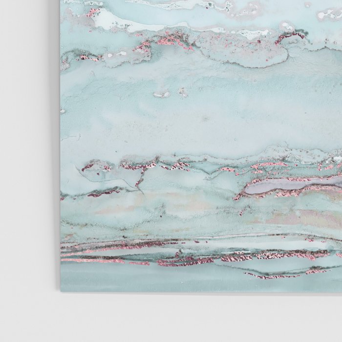 Marbled Stripes Luxury Rose Gold And Mint Glamour Poster Gallery Image 3