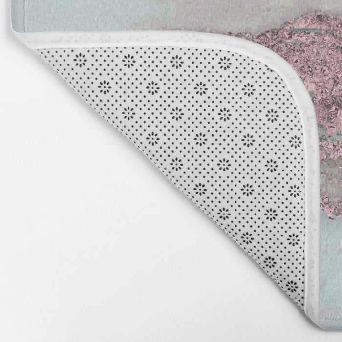 Marbled Stripes Luxury Rose Gold And Mint Glamour Bath Mat Gallery Image 2