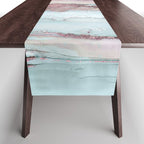 Marbled Stripes Luxury Rose Gold And Mint Glamour Table Runner Gallery Image 1